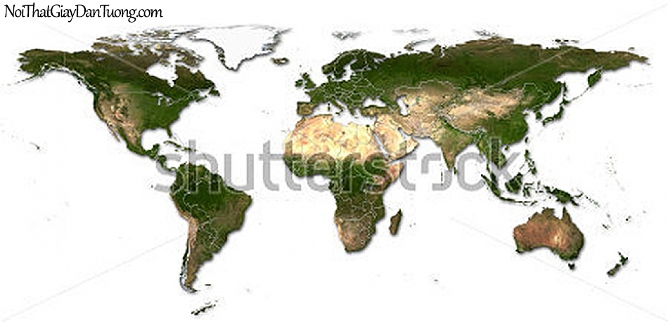 Tranh dán tường | Bản đồ thế giới DA710