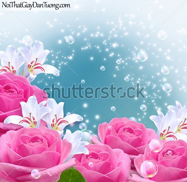 Tranh dán tường | Bức tranh những bông hoa hồng tuyệt đẹp DA2287