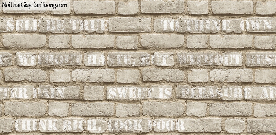 Giấy dán tường The Eight 2125-1 - Giấy dán tường giả gạch, giả gạch có chữ, chữ viết trên gạch, giả gạch 3D đẹp