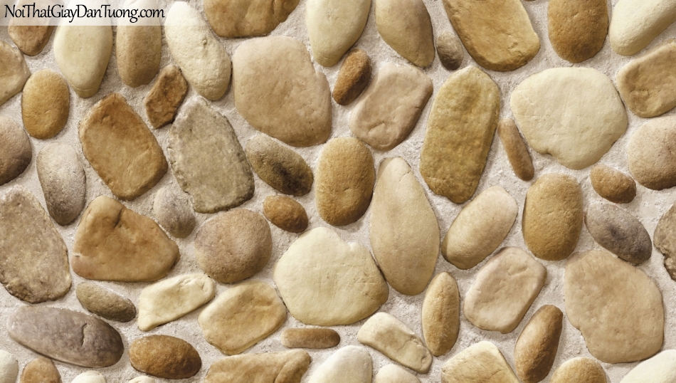 3D, Giấy dán tường giả đá, giả đá màu trắng 3D 53110-1 g, giấy dán tường giả đá có cát và nhiều viên đá lớn nhỏ