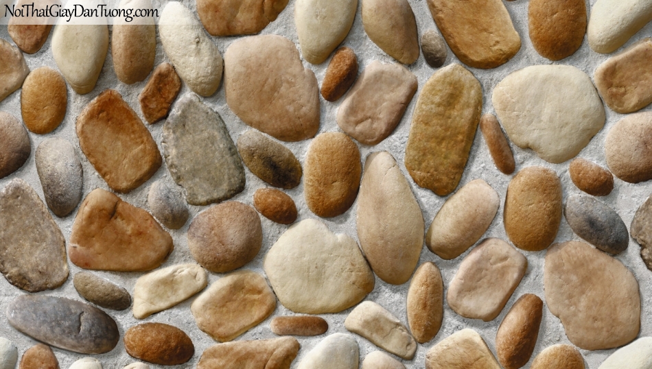 3D, Giấy dán tường giả đá, giả đá màu trắng 3D 53110-3 g,giấy dán tường có nhiều viên đá nhiều màu và có cát