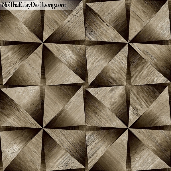 Giấy dán tường giả gỗ, những thanh gỗ nhỏ tam giác xếp cạnh nhau, màu vàng đen 13123 g