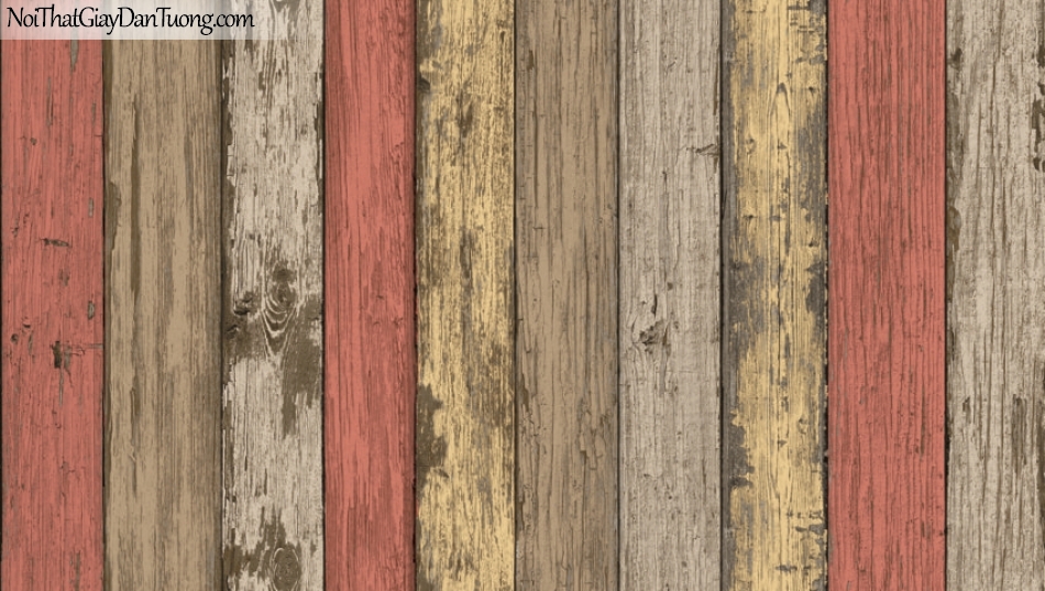 Giấy dán tường giả gỗ, những thanh gỗ nhỏ xếp cạnh nhau, màu vàng, vàng cam, xám 87022-3 g