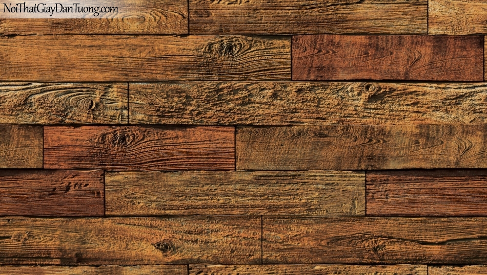 Giấy dán tường giả gỗ, những thanh gỗ nhỏ xếp chồng cạnh nhau, màu vàng cam đỏ 85069-3 g