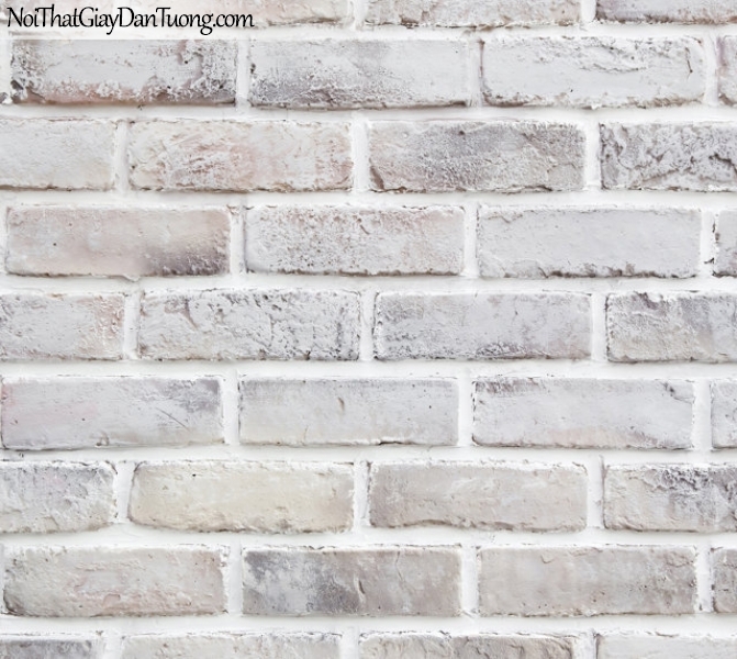 Giấy dán tường giả gạch 3D, giấy dán tường gạch màu trắng, gạch trắng 2030-2 g
