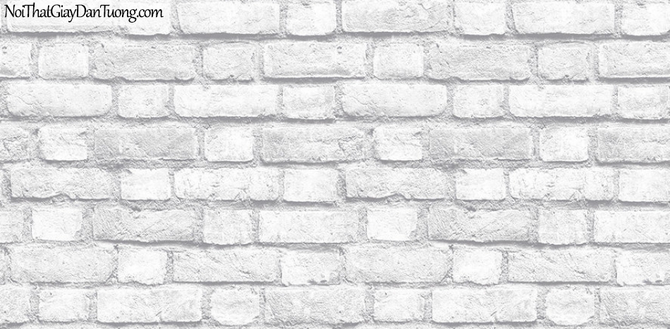 Giấy dán tường giả gạch 3D, giấy dán tường gạch màu trắng, gạch trắng 2124-1 g