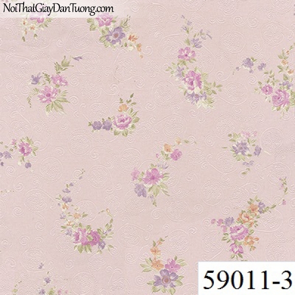Giấy dán tường RABIA II 59011-3, giấy dán tường bông hoa màu hồn, những cánh hoa rơi rớt
