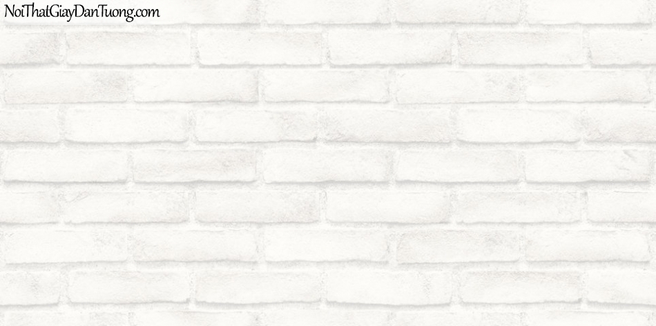 Giấy dán tường giả gạch 3D, giấy dán tường gạch màu trắng, gạch trắng 56094-1 g