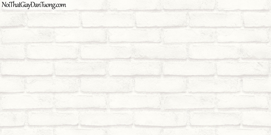 Giấy dán tường giả gạch 3D, giấy dán tường gạch màu trắng, gạch trắng 70003-1 g