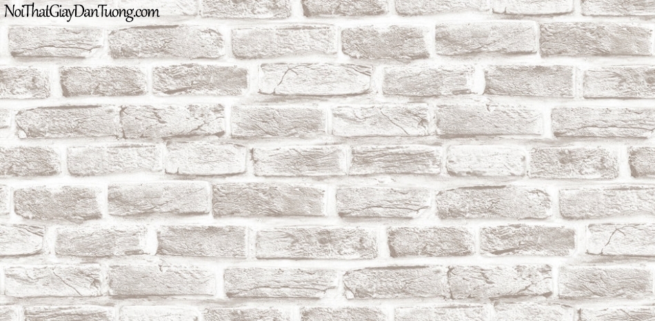 Giấy dán tường giả gạch 3D, giấy dán tường gạch màu trắng gạch trắng H6033-1 gh
