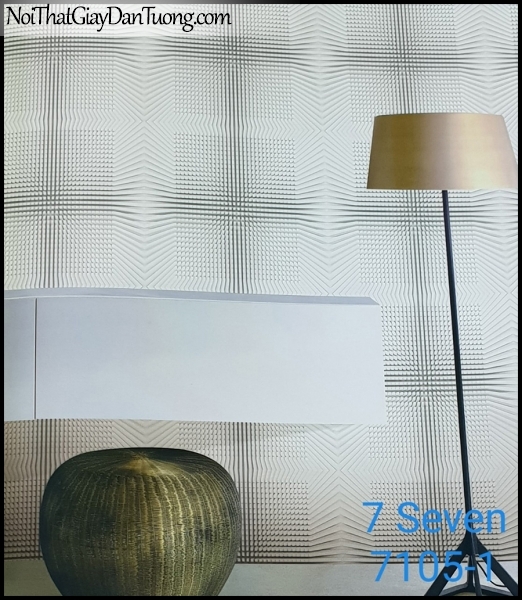 7 SEVEN, 7SEVEN, Giấy dán tường Hàn Quốc 7105-1 (2) PC, giấy dán tường 3D gân nhỏ, giả đá, giả gỗ, giả gạch, phù hợp với nhà hàng, cafe, spa, phối cảnh