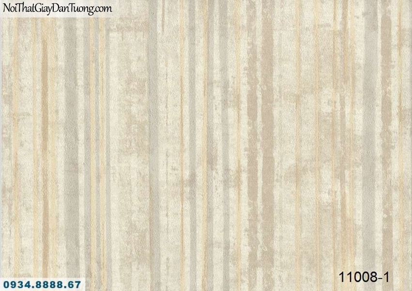 Giấy dán tường AQUAMAN, giấy dán tường sọc loang màu vàng kem, hoa văn họa tiết kiểu gỗ mục, gỗ mốc 11008-1