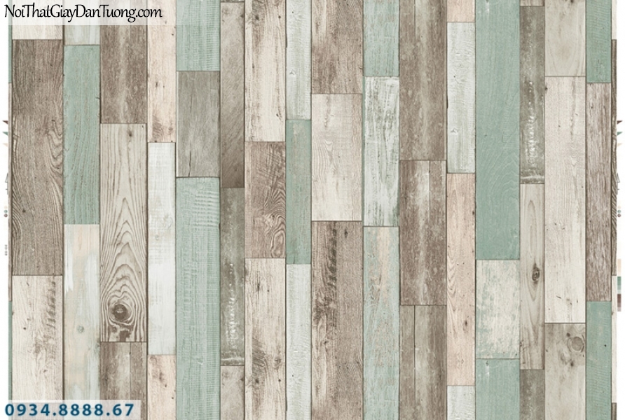 Giấy dán tường PIEDRA, giấy dán tường giả gỗ mà xám nhạt, xanh nhạt 22-122