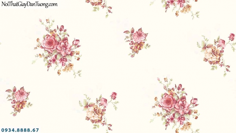 Lily | Giấy dán tường Lily 36004-2 | giấy dán tường bông hoa màu hồng, phù hợp với phòng ngủ
