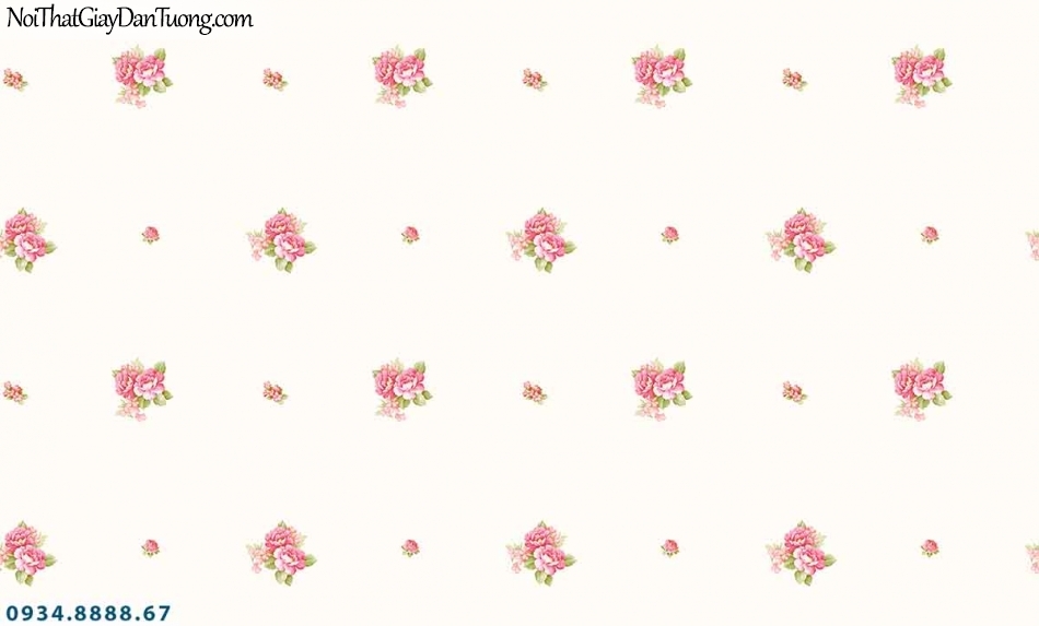 Lily | Giấy dán tường Lily 36007-1 | giấy dán tường bông hoa màu hồng, những bông hoa nhỏ rơi đều