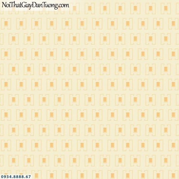 Martina | giấy dán tường Martina 40110 | giấy dán tường họa tiết ô vuông màu vàng, giấy dán tường lập thể