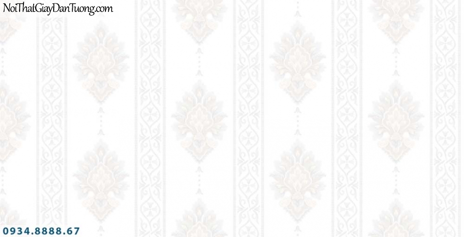 URANUS | Giấy dán tường màu trắng, hoa văn cổ điển, phong cách Châu Âu | Giấy dán tường Uranus 13006-10