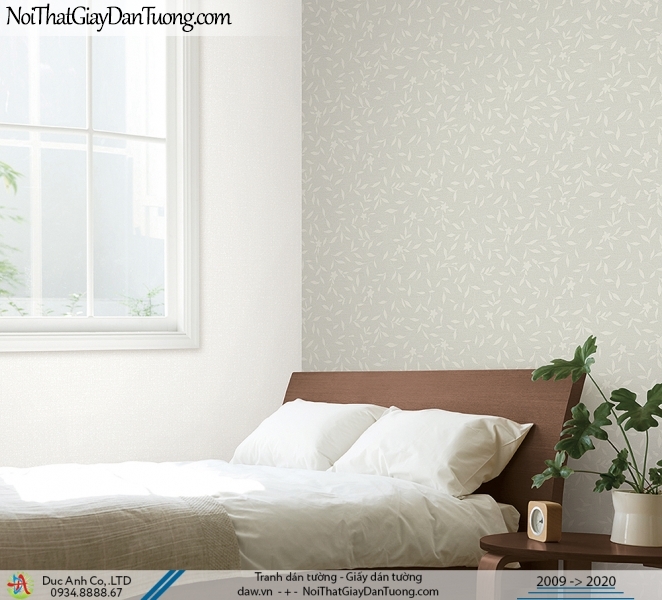 ARTBOOK | Giấy dán tường những chiếc lá rơi, lá nhỏ màu xám, điểm nhấn phòng ngủ đẹp | Giấy dán tường Hàn Quốc Artbook 57181-1