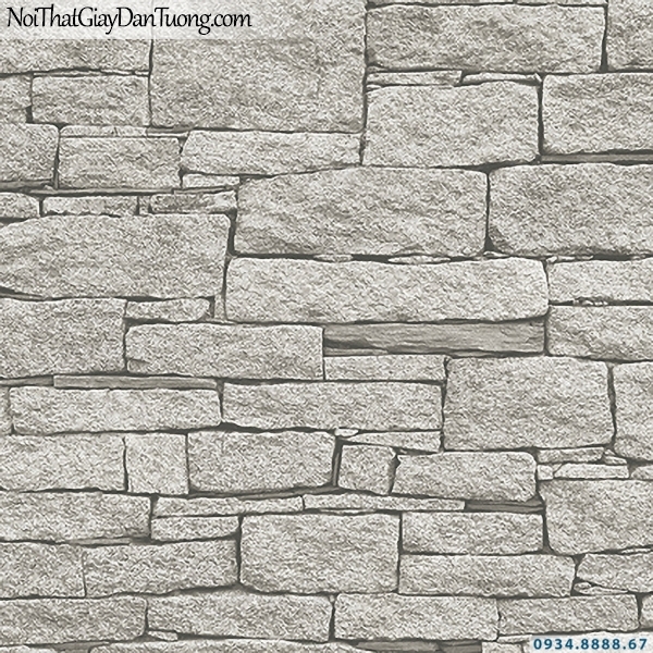 Giấy dán tường giả đá màu xám | 3D | Hàn Quốc | Stone & Natural 85086-2