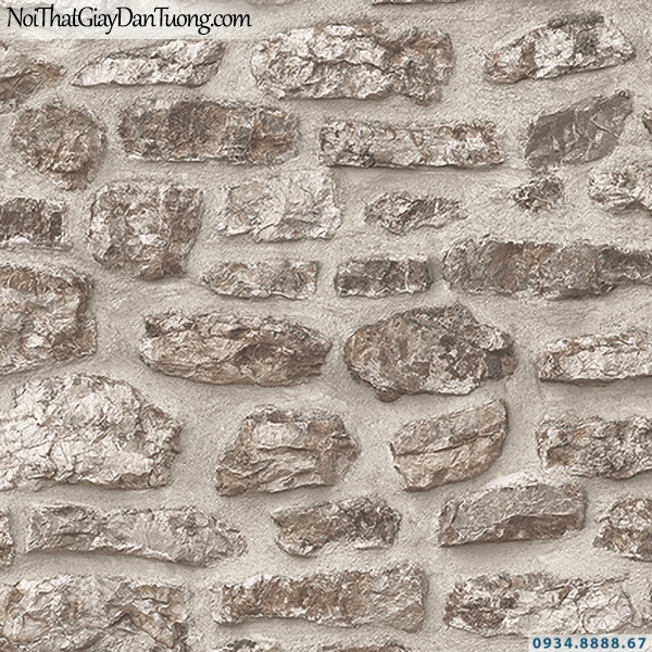 Giấy dán tường giả đá màu xám | 3D | Hàn Quốc | Stone & Natural 85088-3