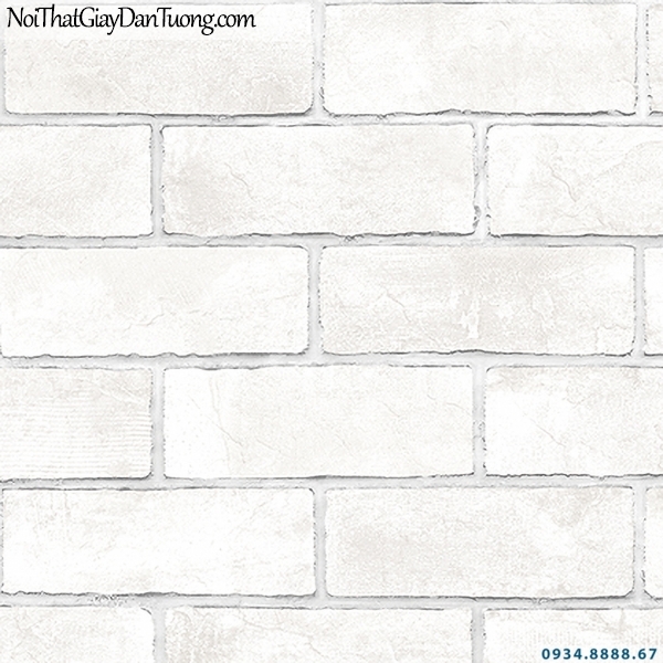Giấy dán tường giả gạch màu trắng đẹp | 3D | Hàn Quốc | Stone & Natural 85089-1