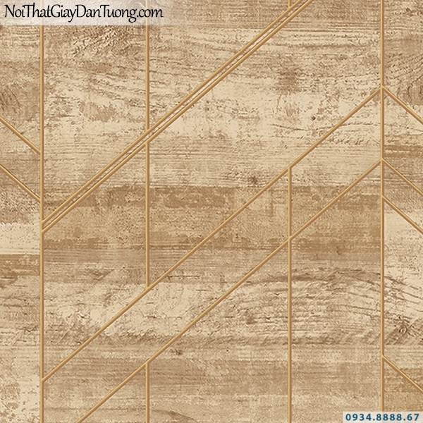 Giấy dán tường giả gỗ màu vàng | 3D | Hàn Quốc | Stone & Natural 85082-2