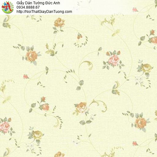 Florence 82052-1 | Giấy dán tường hoa lá màu vàng chanh, nõn chuối