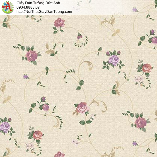 Florence 82052-5 | Giấy dán tường hoa lá rơi màu vàng nhạt dây leo