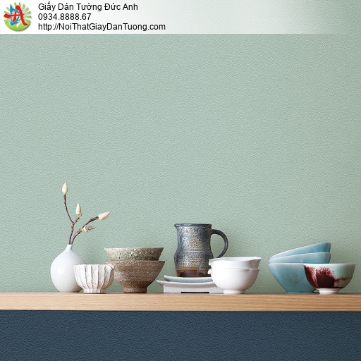 87423-5 Giấy dán tường trơn màu xanh lá, màu xanh ngọc, xanh rêu nhạt