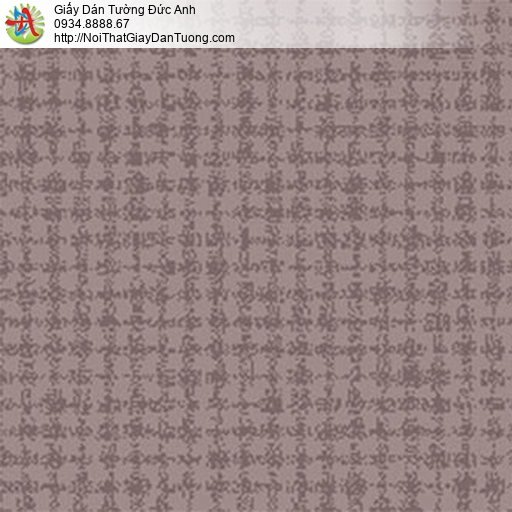 5552-4 Giấy dán tường màu nâu, giấy họa tiết hình vuông màu nâu tím