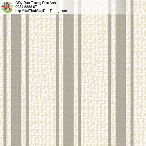 5555-3 Giấy dán tường sọc lớn màu nâu nền màu kem, thợ giấy dán tường