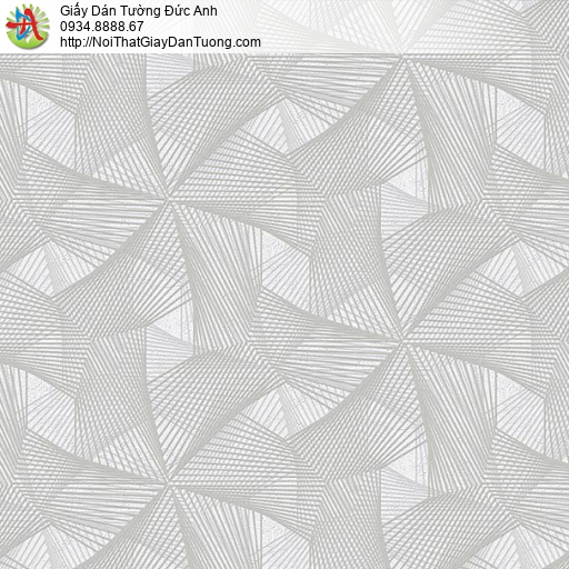 63034- Giấy dán tường họa tiết dạng lưới 3D màu xám, thi công dán giấy