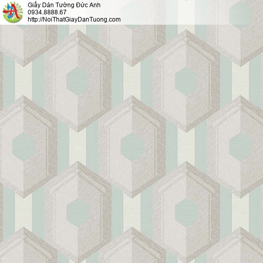 63053- Giấy dán tường 3D, giấy điểm nhấn phòng khách màu xanh ,màu xám
