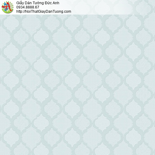 8802-2 - Giấy dán tường hình thoi, kiểu ca rô màu xanh lơ, xanh nhạt