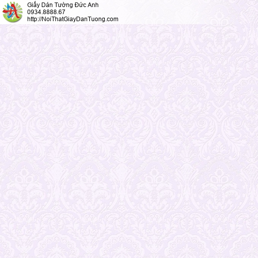 2001-3 Giấy dán tường cổ điển màu tím nhạt, hoa văn cổ màu tím nhạt