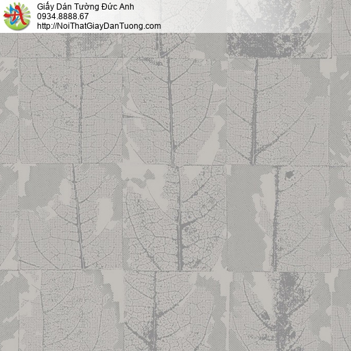 2007-3 Giấy dán tường hình lá cây khô màu xám