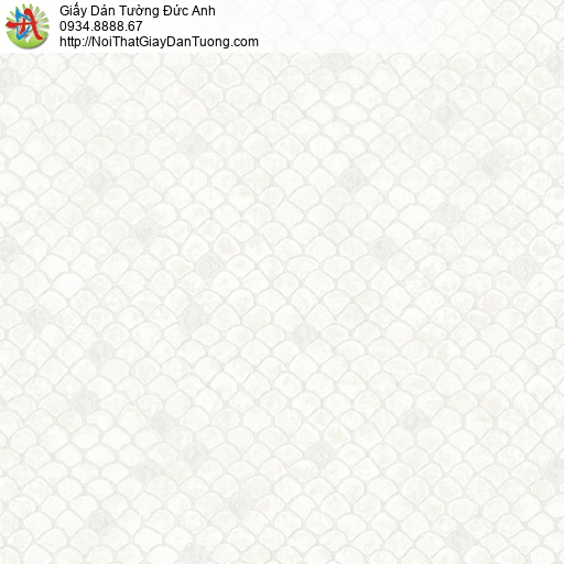 2014-1 Giấy dán tường hoa văn mái ngói, họa tiết da rắn màu trắng xám
