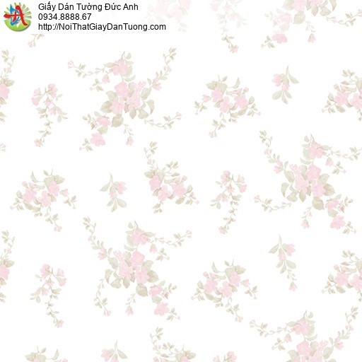MG2051 Giấy dán tường những chùm bông hoa màu hồng đẹp, giấy dán tường hoa nhỏ