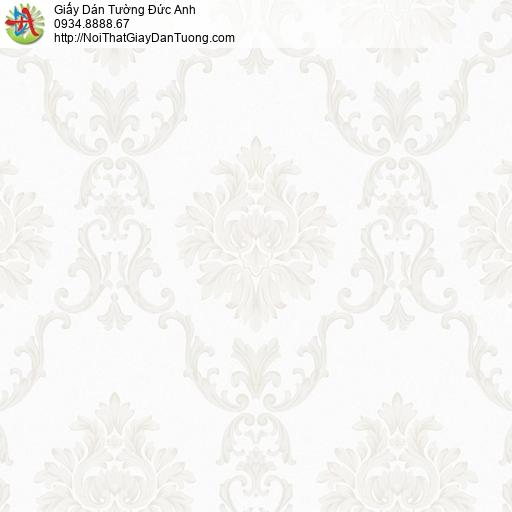 MG2076 Giấy dán tường hoa văn họa tiết cổ điển màu kem, giấy dán tường phong cách Châu Âu
