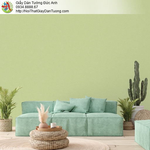V concept 7914-8 | Giấy dán tường màu xanh lá cây, giấy gân trơn đơn giản một màu xanh nõn chuối