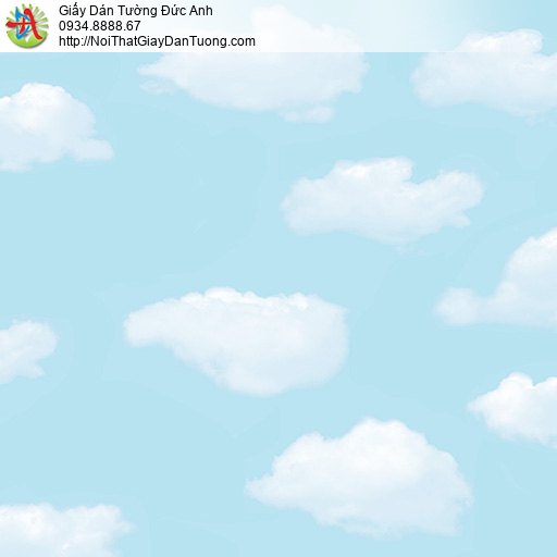 Giấy dán tường hình bầu trời trong xanh mây trắng, giấy dán trần nhà đẹp, Happy Story 6104-1B
