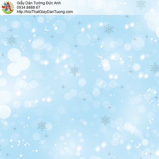 Giấy dán tường cho bé gái các bông tuyết rơi màu xanh dương, Happy story 6803-2B