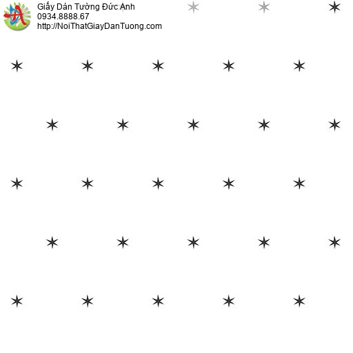 Giấy dán tường hình ngôi sao nhỏ màu đen cho phòng bé, Happy story 6804-2B
