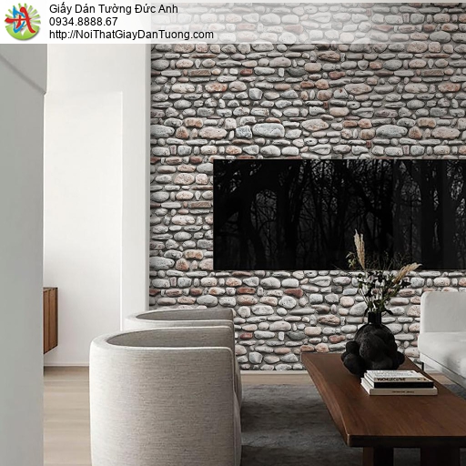 Giấy dán tường giả đá 3D, giấy dán tường giả đá cao cấp Hàn Quốc, Natural 88430-1