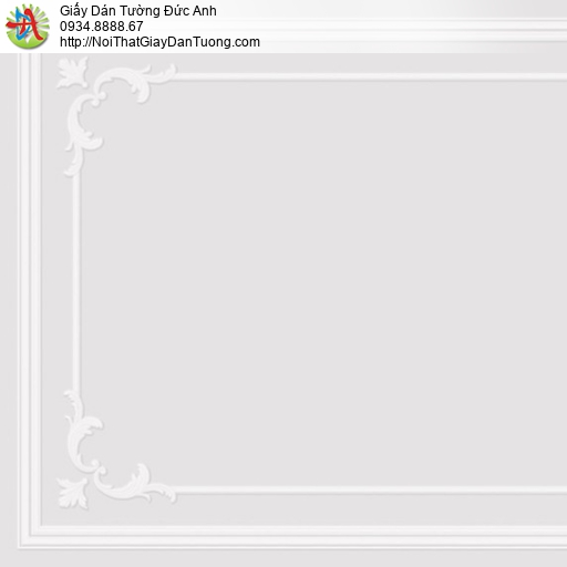 70260-2 Giấy dán tường màu xám tro họa tiết hoa cổ điển, đường thẳng hình chữ nhật