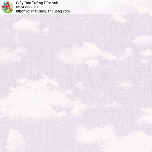 3932-1 Giấy dán tường vân mây màu tím nhạt mộng mơ ngọt ngào