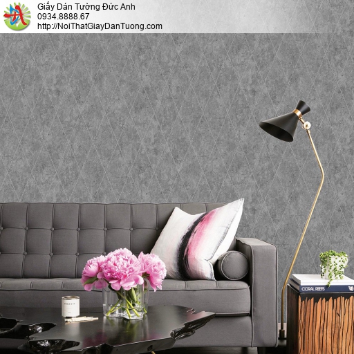 The View 9821-4, giấy dán tường màu xám bê tông xi măng họa tiết caro hiện đại ấn tượng