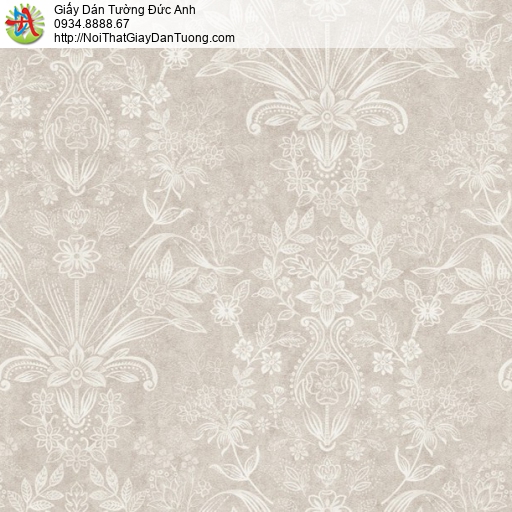 Choice 10287-4, giấy dán tường hoa văn họa tiết cổ điển phong cách Châu Âu màu nhâu nhạt xám nhạt sang trọng