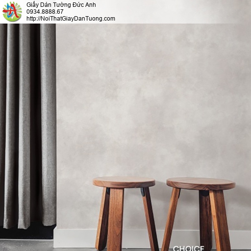 Choice 10291-3, giấy dán tường họa tiết bê tông xi măng tường xây tô màu xám nhạt nâu nhạt