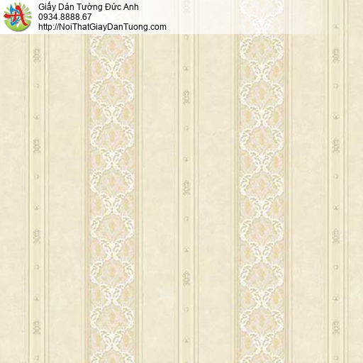 The One 6810-4, giấy dán tường sọc thẳng đều họa tiết cổ điển màu vàng